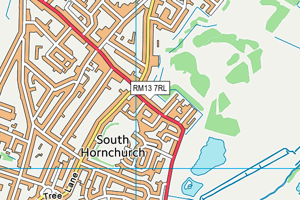 RM13 7RL map - OS VectorMap District (Ordnance Survey)