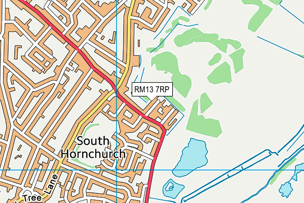 RM13 7RP map - OS VectorMap District (Ordnance Survey)