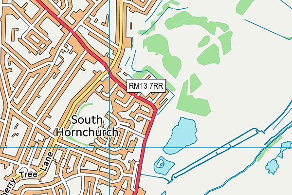 RM13 7RR map - OS VectorMap District (Ordnance Survey)