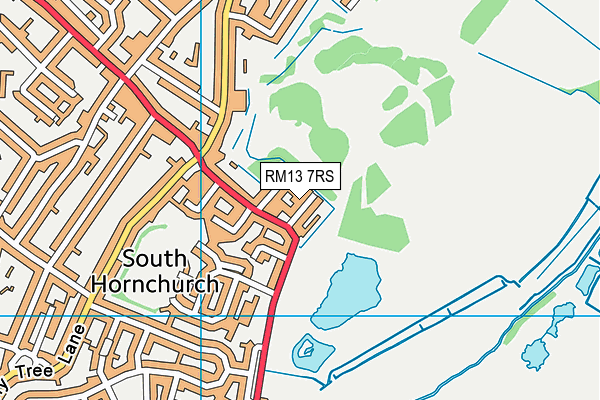 RM13 7RS map - OS VectorMap District (Ordnance Survey)
