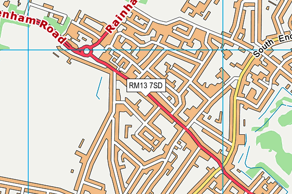 RM13 7SD map - OS VectorMap District (Ordnance Survey)