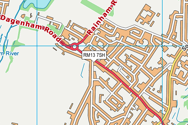 RM13 7SH map - OS VectorMap District (Ordnance Survey)