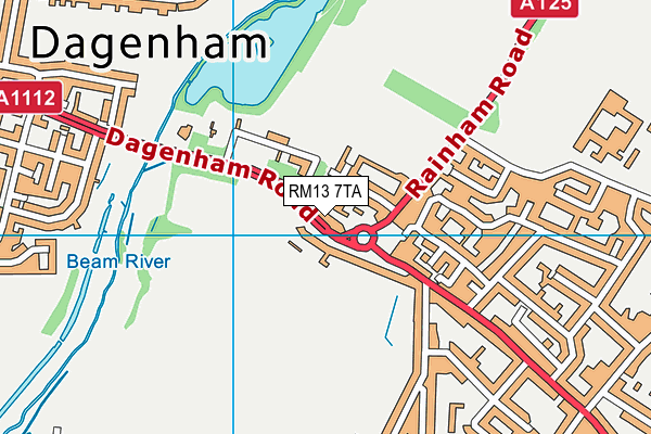 RM13 7TA map - OS VectorMap District (Ordnance Survey)