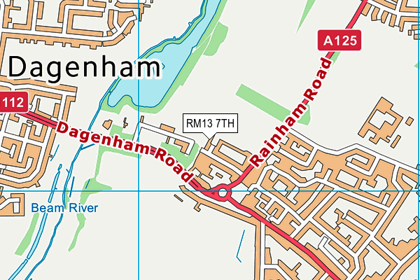 RM13 7TH map - OS VectorMap District (Ordnance Survey)