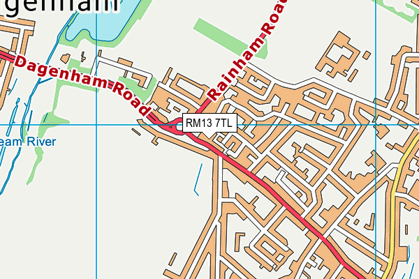 RM13 7TL map - OS VectorMap District (Ordnance Survey)