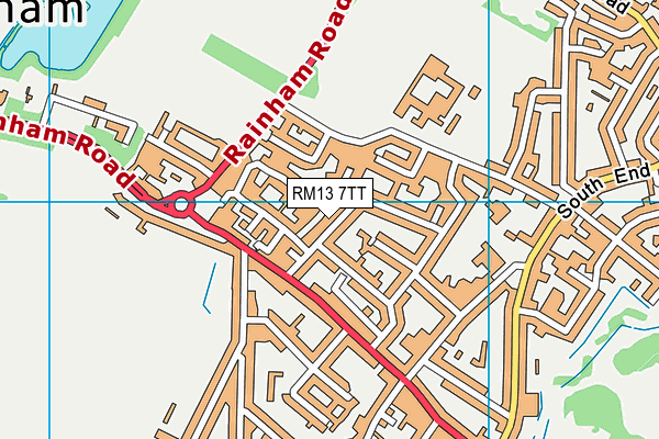 RM13 7TT map - OS VectorMap District (Ordnance Survey)