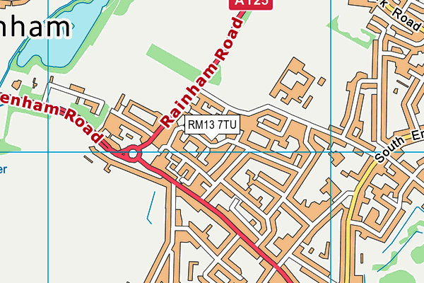 RM13 7TU map - OS VectorMap District (Ordnance Survey)