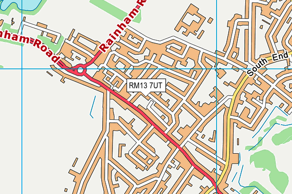 RM13 7UT map - OS VectorMap District (Ordnance Survey)