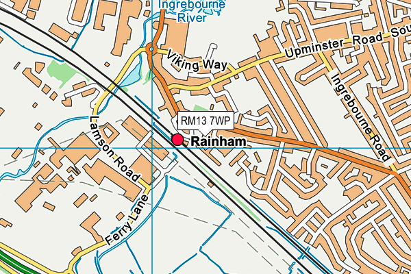 RM13 7WP map - OS VectorMap District (Ordnance Survey)