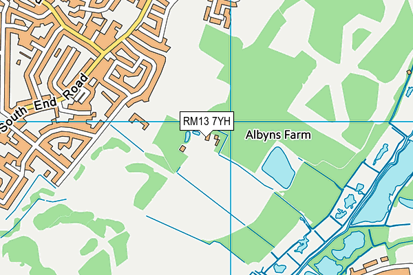 RM13 7YH map - OS VectorMap District (Ordnance Survey)