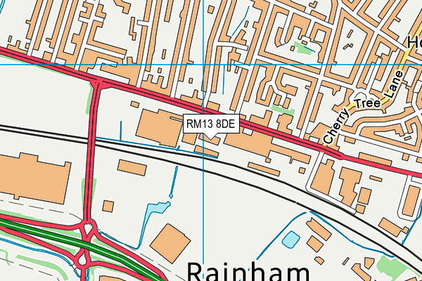 The Origin Health And Fitness (Rainham) map (RM13 8DE) - OS VectorMap District (Ordnance Survey)