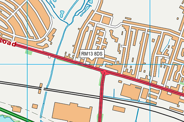 RM13 8DS map - OS VectorMap District (Ordnance Survey)