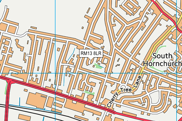 RM13 8LR map - OS VectorMap District (Ordnance Survey)