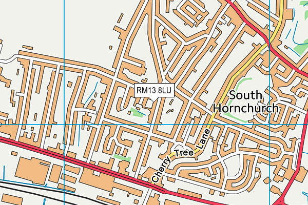 RM13 8LU map - OS VectorMap District (Ordnance Survey)