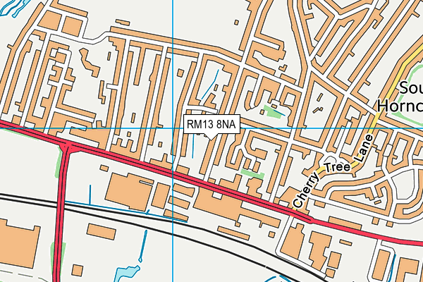 RM13 8NA map - OS VectorMap District (Ordnance Survey)