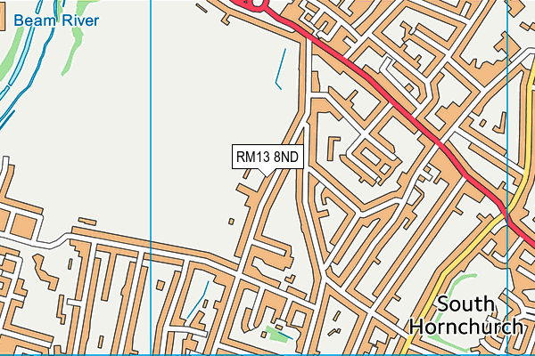 RM13 8ND map - OS VectorMap District (Ordnance Survey)