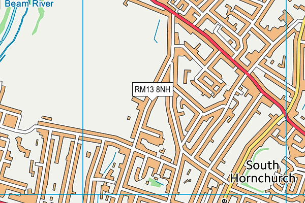 RM13 8NH map - OS VectorMap District (Ordnance Survey)