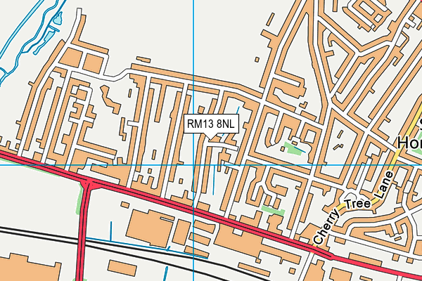 RM13 8NL map - OS VectorMap District (Ordnance Survey)