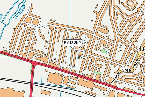RM13 8NP map - OS VectorMap District (Ordnance Survey)