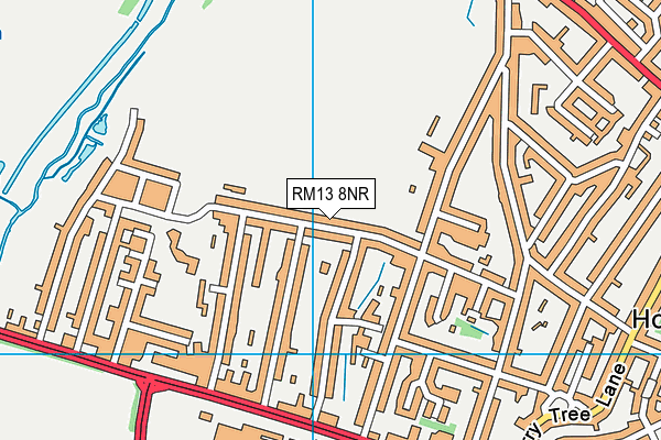RM13 8NR map - OS VectorMap District (Ordnance Survey)