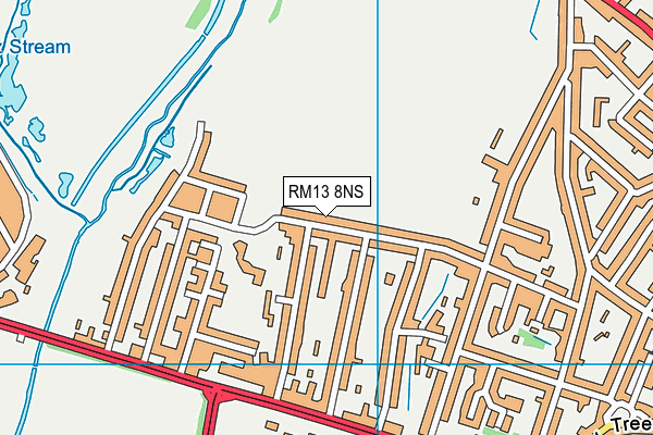RM13 8NS map - OS VectorMap District (Ordnance Survey)