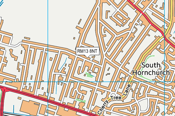 RM13 8NT map - OS VectorMap District (Ordnance Survey)