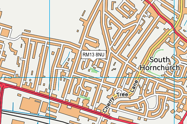 RM13 8NU map - OS VectorMap District (Ordnance Survey)