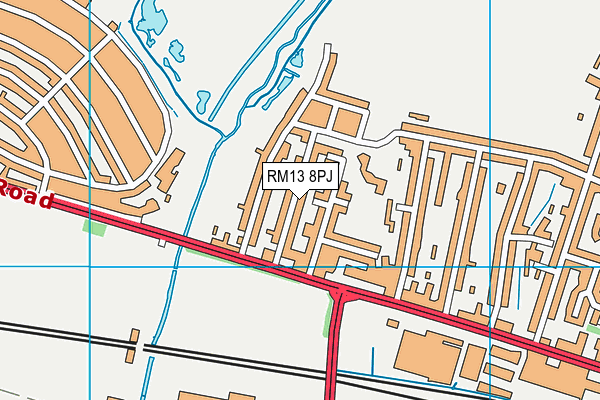 RM13 8PJ map - OS VectorMap District (Ordnance Survey)