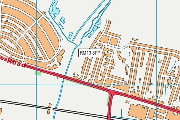 RM13 8PP map - OS VectorMap District (Ordnance Survey)