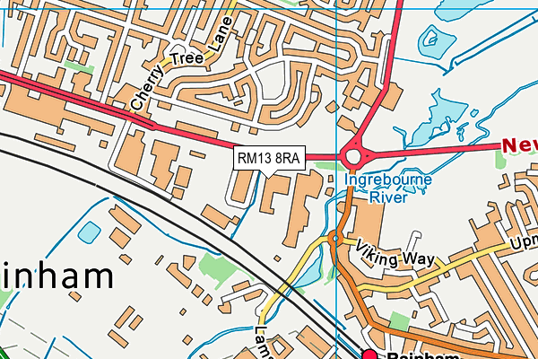 RM13 8RA map - OS VectorMap District (Ordnance Survey)