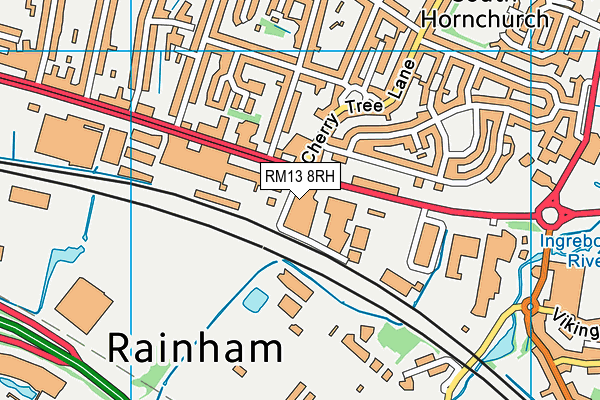 RM13 8RH map - OS VectorMap District (Ordnance Survey)