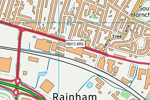 RM13 8RS map - OS VectorMap District (Ordnance Survey)