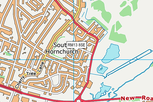 RM13 8SE map - OS VectorMap District (Ordnance Survey)