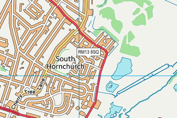 RM13 8SQ map - OS VectorMap District (Ordnance Survey)