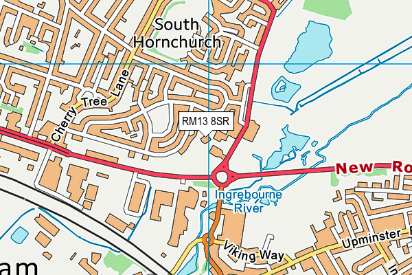 RM13 8SR map - OS VectorMap District (Ordnance Survey)