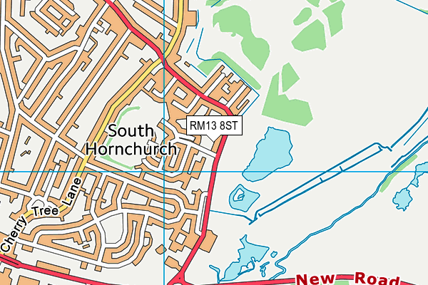 RM13 8ST map - OS VectorMap District (Ordnance Survey)