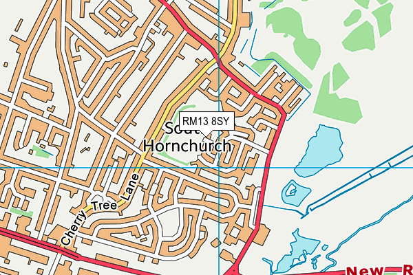 RM13 8SY map - OS VectorMap District (Ordnance Survey)