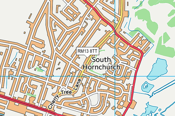 RM13 8TT map - OS VectorMap District (Ordnance Survey)