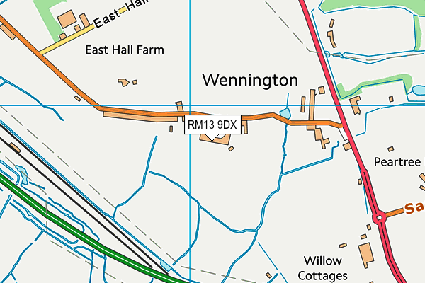 RM13 9DX map - OS VectorMap District (Ordnance Survey)