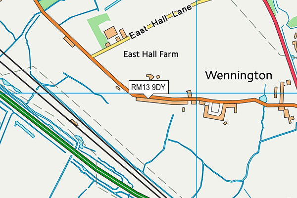 RM13 9DY map - OS VectorMap District (Ordnance Survey)