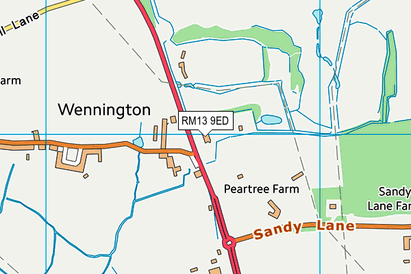 RM13 9ED map - OS VectorMap District (Ordnance Survey)