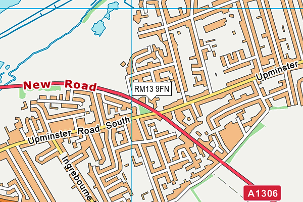 RM13 9FN map - OS VectorMap District (Ordnance Survey)