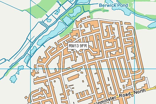 RM13 9FR map - OS VectorMap District (Ordnance Survey)