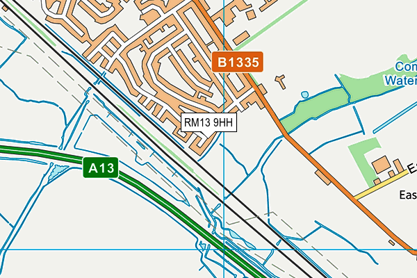 RM13 9HH map - OS VectorMap District (Ordnance Survey)