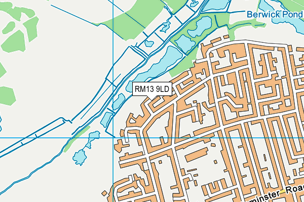 RM13 9LD map - OS VectorMap District (Ordnance Survey)