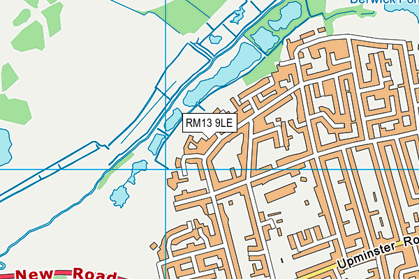 RM13 9LE map - OS VectorMap District (Ordnance Survey)