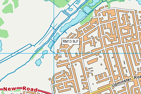 RM13 9LF map - OS VectorMap District (Ordnance Survey)