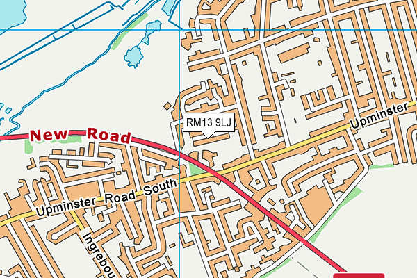 RM13 9LJ map - OS VectorMap District (Ordnance Survey)