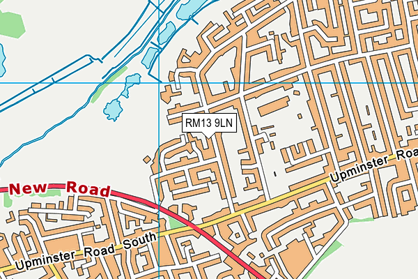 RM13 9LN map - OS VectorMap District (Ordnance Survey)