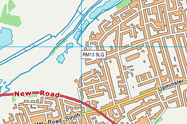 RM13 9LQ map - OS VectorMap District (Ordnance Survey)